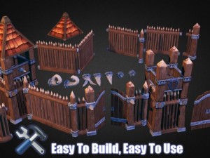 wooden fortress pack Modèle 3D
