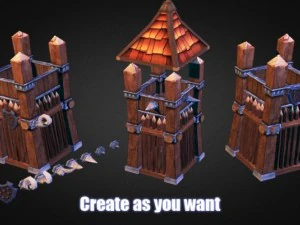 wooden fortress pack 3D Model