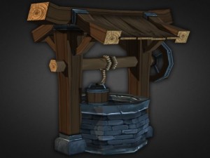 water well low poly Model 3D