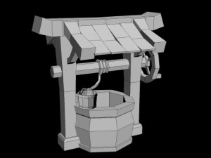water well low poly Model 3D