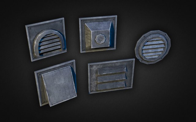 wall vents pack 01 Modello 3D .c4d .max .obj .3ds .fbx .stl .blend 