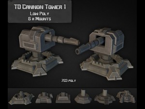 td cannon tower 01 3D-Modell