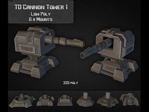 td cannon tower 01 Modelo 3D