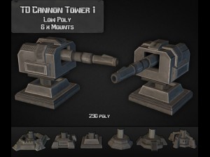 td cannon tower 01 Modelo 3D