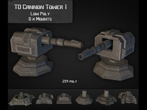 td cannon tower 01 Modelo 3D