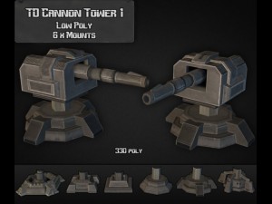 td cannon tower 01 Modelo 3D
