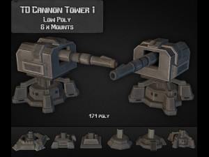 td cannon tower 01 Modelo 3D