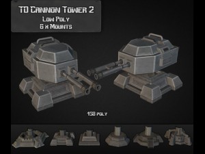 td cannon tower 02 Modello 3D