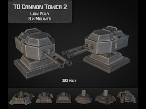 td cannon tower 02 Modello 3D