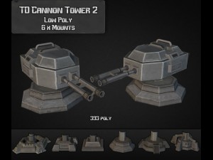 td cannon tower 02 Modello 3D