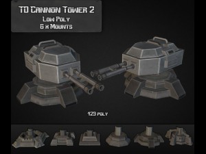 td cannon tower 02 Modello 3D