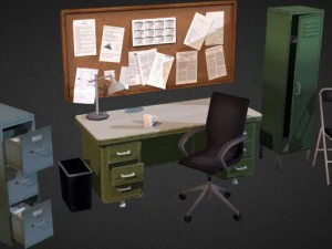 kantoor interieur rekwisieten 3D Model