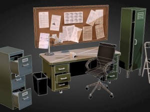office interior props 3D Модель
