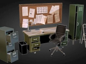 office interior props 3D Model