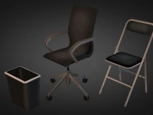 office interior props 3D Model