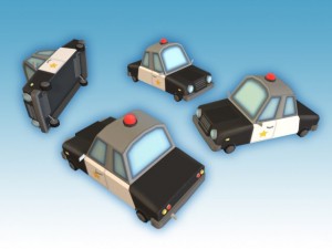 police car  low poly 3D-Modell