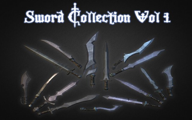 sword collection vol 1  low poly 3D Model .c4d .max .obj .3ds .fbx .stl .blend 