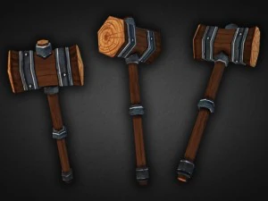 Kriegshammer aus Holz 3D Modell