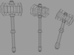 wooden warhammer Modèle 3D