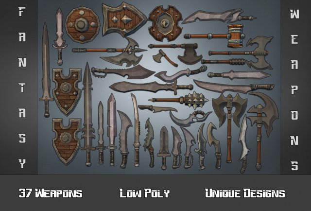 fantasy collection 3D Модель .c4d .max .obj .3ds .fbx .stl .blend 