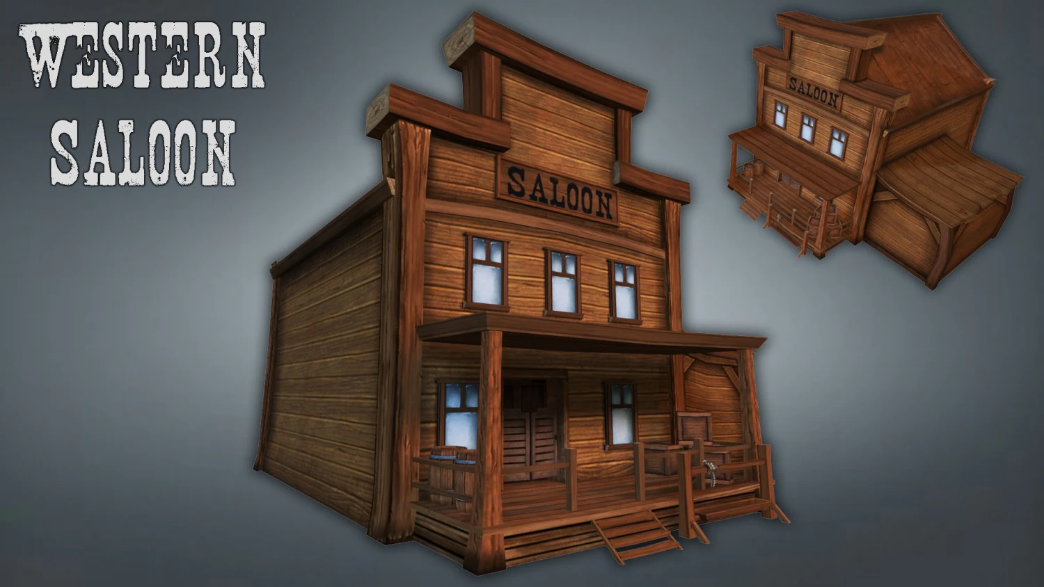 western saloon 3D Model .c4d .max .obj .3ds .fbx .stl .blend 
