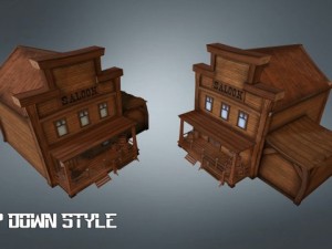 western saloon 3Dモデル