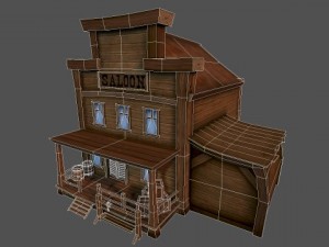 western saloon 3Dモデル