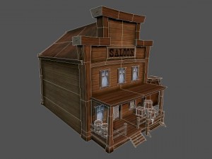 western saloon 3Dモデル