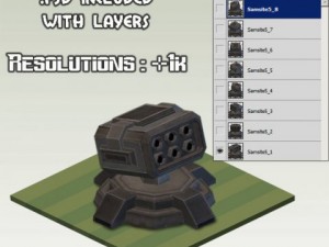 sam site turret 01  isometric 3D Model