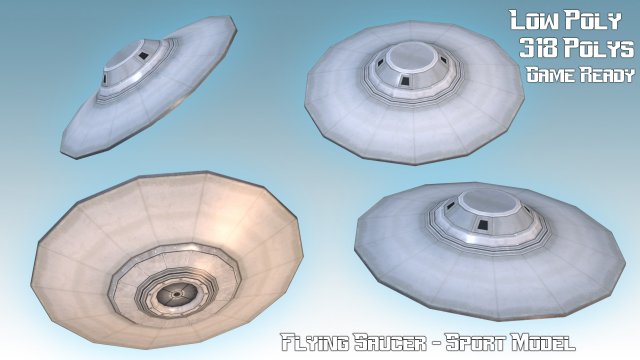 flying saucer  sport model 3D Model .c4d .max .obj .3ds .fbx .stl .blend 