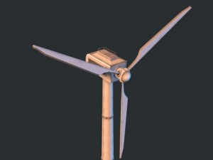 wind turbine  low poly 3Dモデル