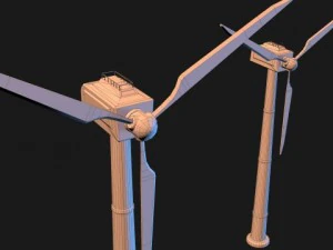 wind turbine  low poly 3D Model