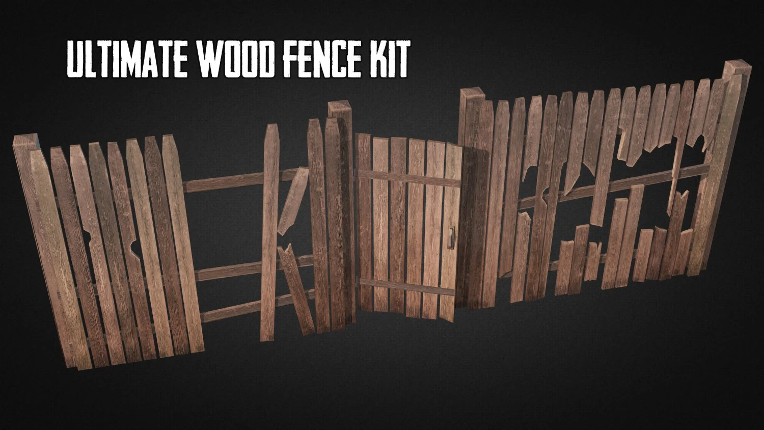 ultimate wood fence kit 3D Model .c4d .max .obj .3ds .fbx .stl .blend