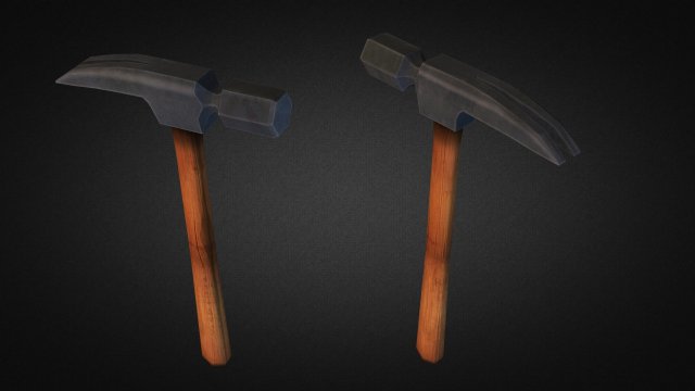 hammer  3d low poly Model 3D .c4d .max .obj .3ds .fbx .stl .blend 