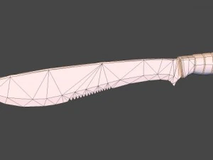 maczeta, niski poli Model 3D
