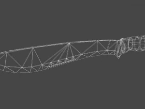 maczeta, niski poli Model 3D
