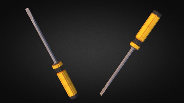 screwdriver  low poly 3D 모델 .c4d .max .obj .3ds .fbx .stl .blend 
