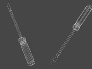 screwdriver  low poly 3D 모델