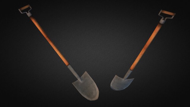 shovel  low poly 3Dモデル .c4d .max .obj .3ds .fbx .stl .blend 