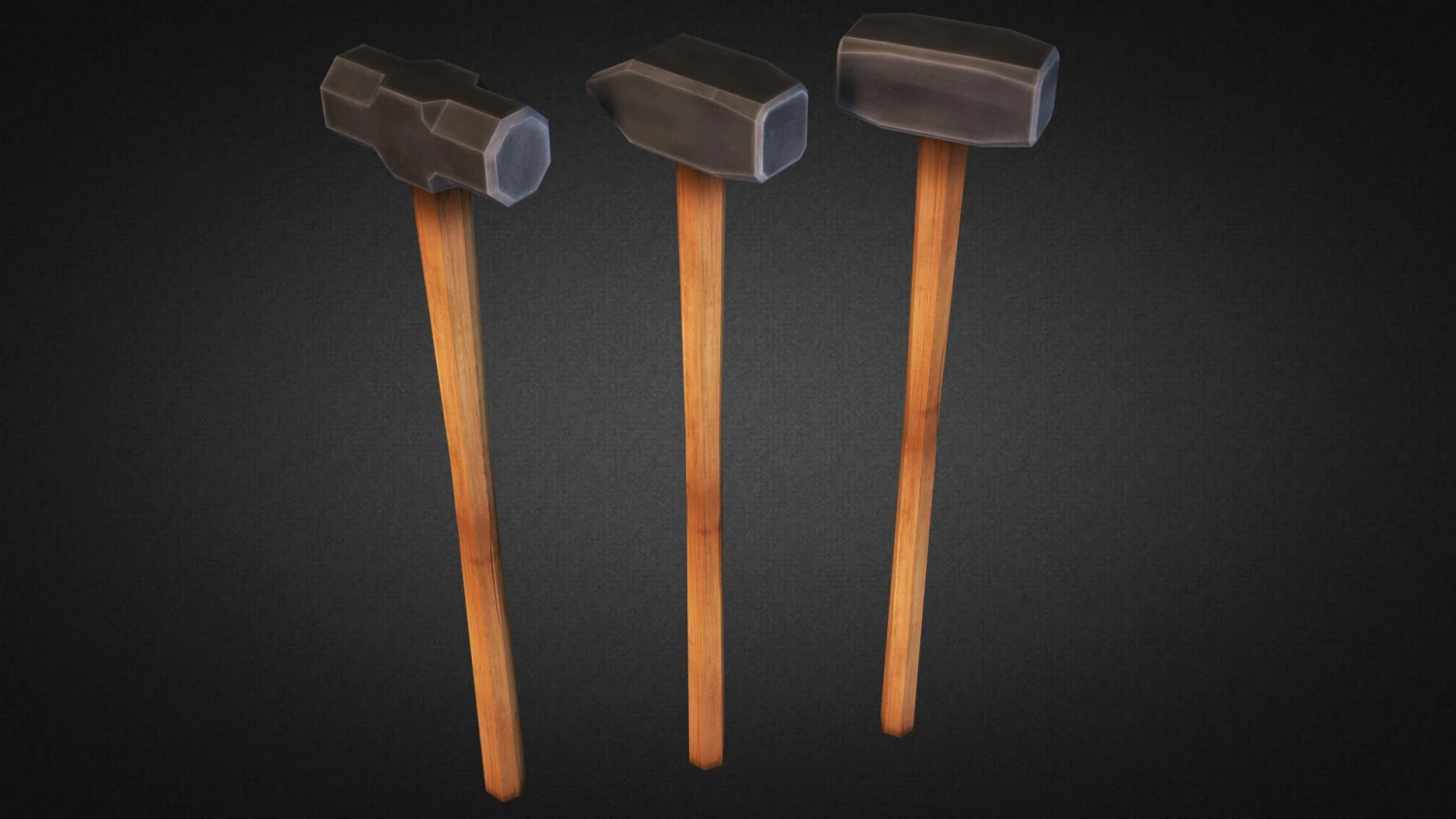 sledgehammers  low poly 3D Model .c4d .max .obj .3ds .fbx .stl .blend 