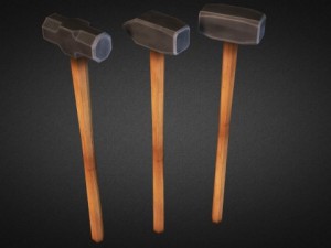 sledgehammers  low poly 3D-Modell