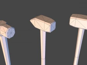 sledgehammers  low poly 3D Model