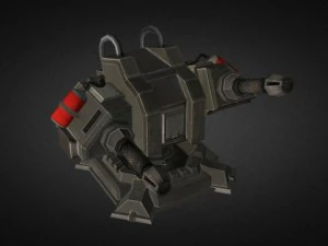 td flamer kulesi düşük poli 3D Model