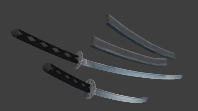 samurai swords Modelo 3D .c4d .max .obj .3ds .fbx .stl .blend 