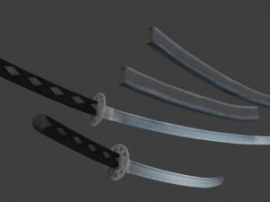 samurai swords 3D-Modell