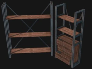 rustik raf seti 3D Model