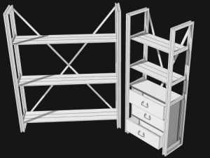 rustik shelf set 3D Model