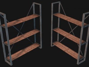 rustik shelf set Modello 3D