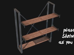 rustik shelf set Modello 3D