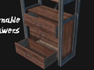 rustik shelf set Modello 3D